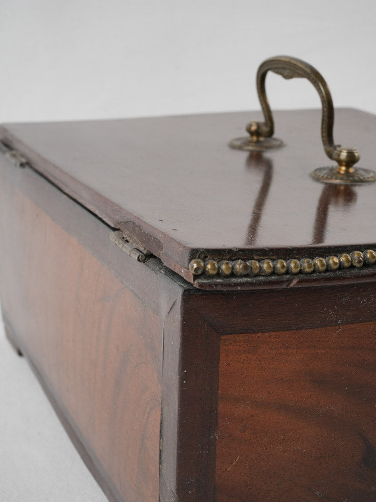 Timeless brass-trimmed marquetry storage box 