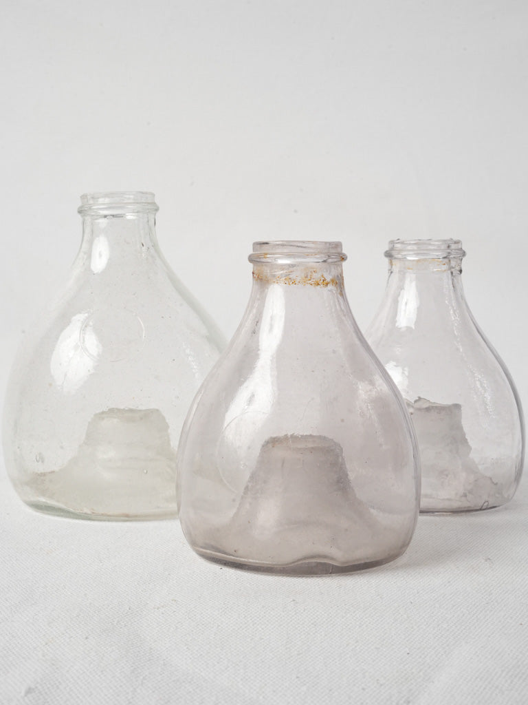 Set of Three Mid-20th Century Glass Insect Traps- 6¼"