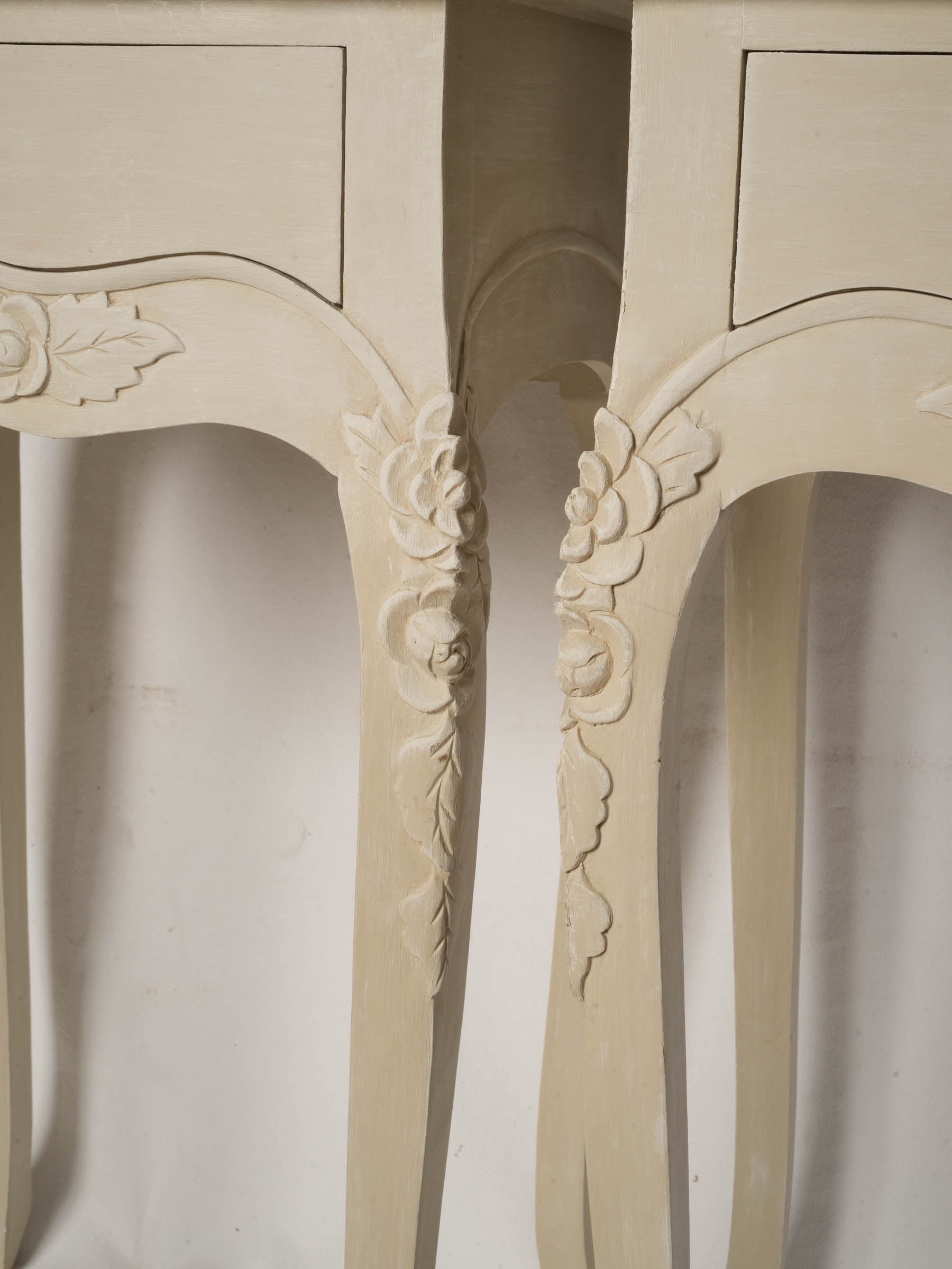 Pair of Vintage French Louis XV-Style Nightstands w/ Soft Patinated Finish - 39½" x  16¼"