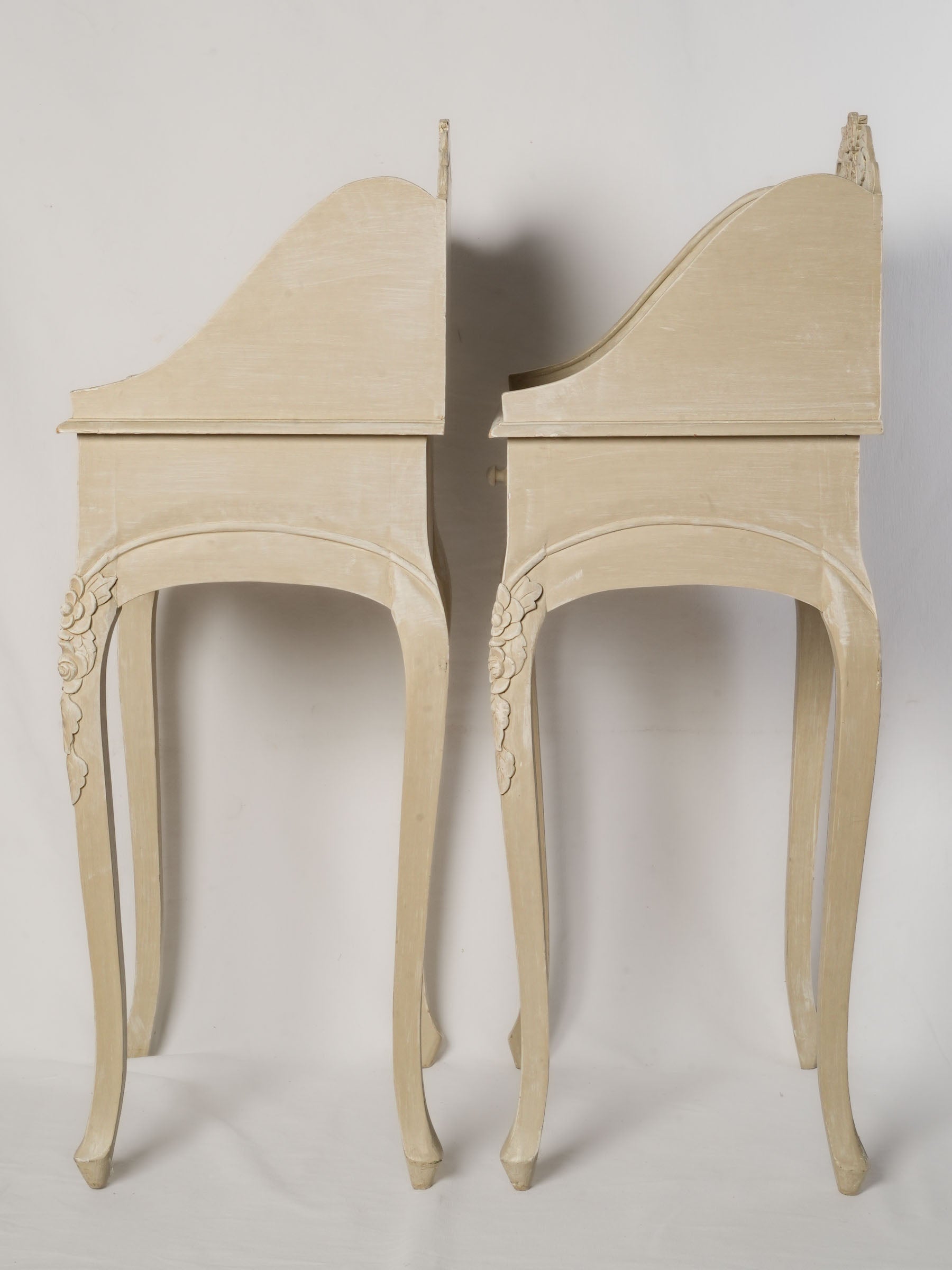 Pair of Vintage French Louis XV-Style Nightstands w/ Soft Patinated Finish - 39½" x  16¼"