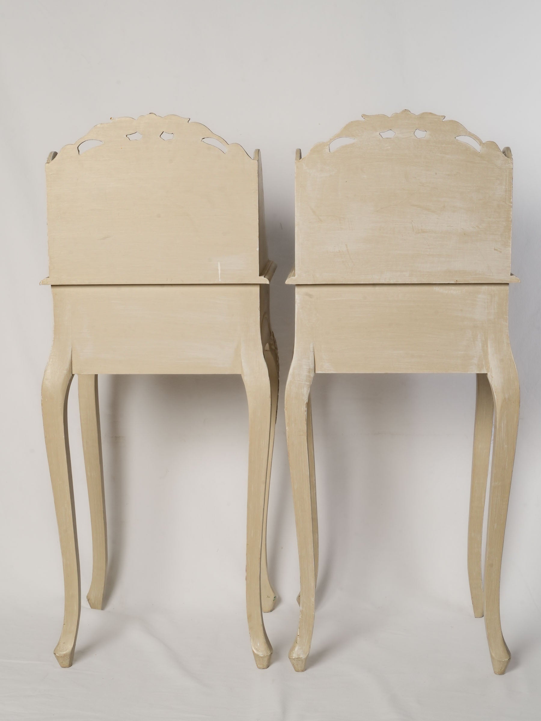 Pair of Vintage French Louis XV-Style Nightstands w/ Soft Patinated Finish - 39½" x  16¼"