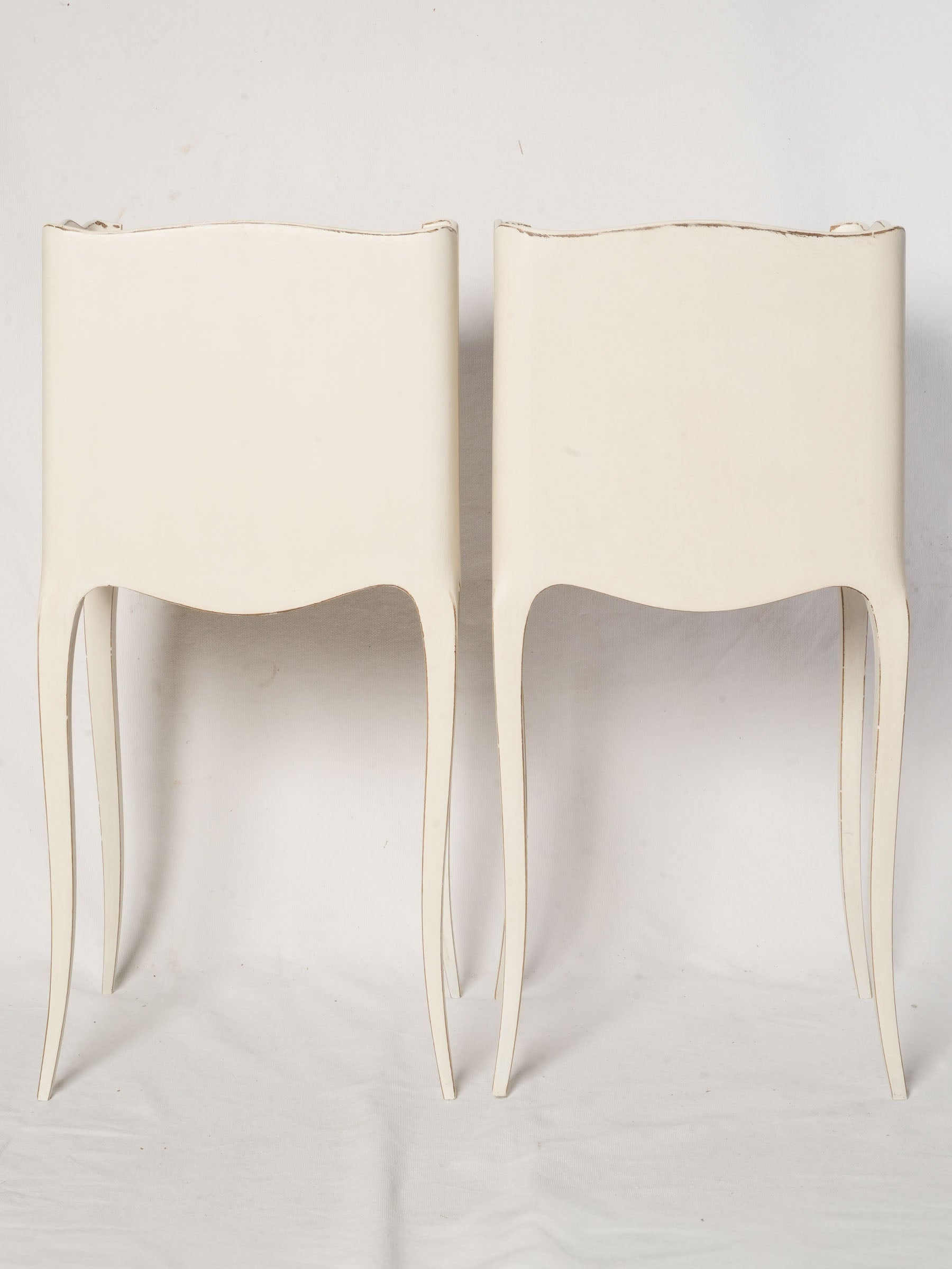 Pair of French Ivory-Painted Chevet Nightstands, Mid-Century - 28"
