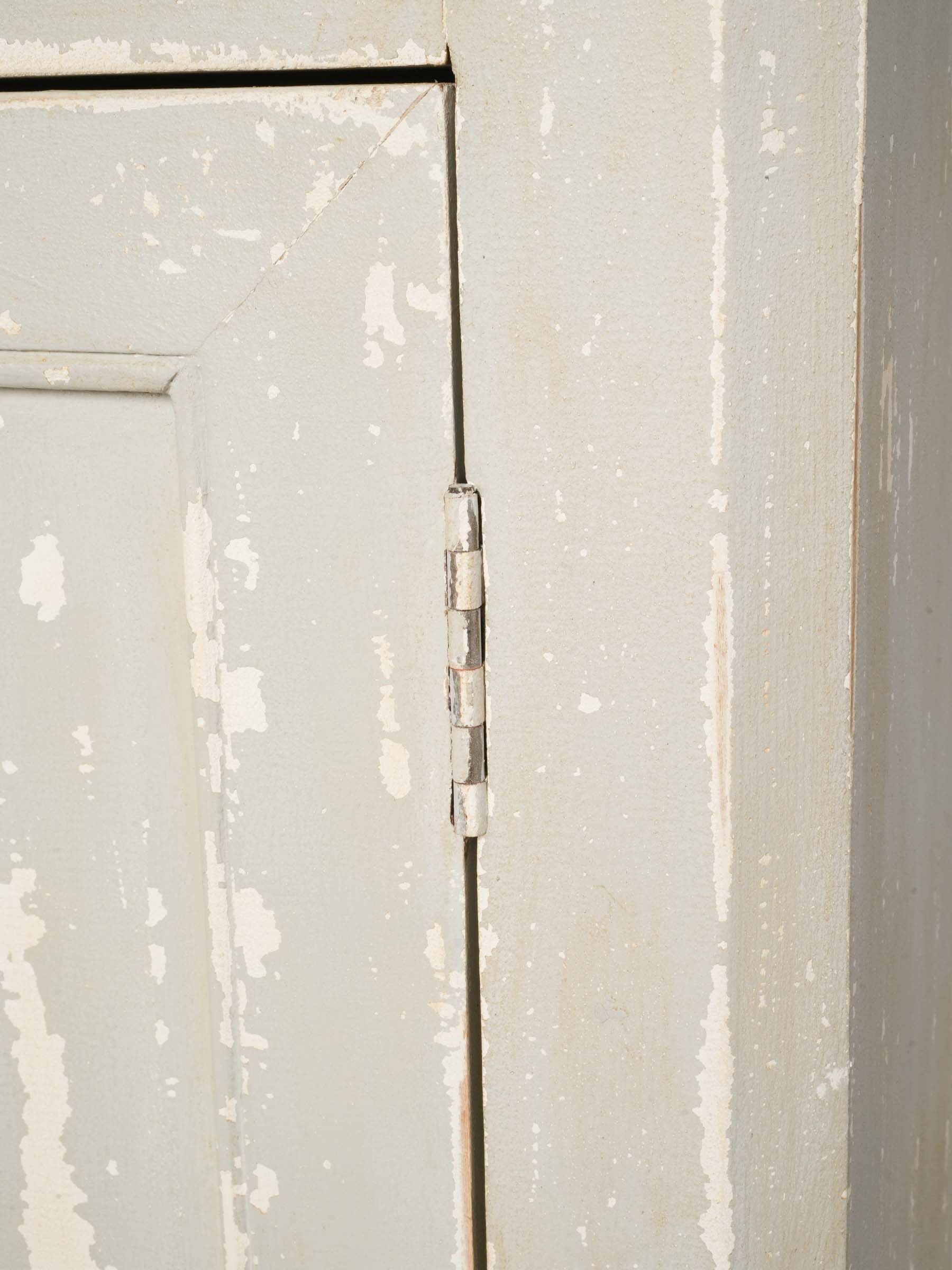 French Narrow Painted Two-Part Display Cabinet w/ Arched Glazed Door, Circa 1900 - 85"