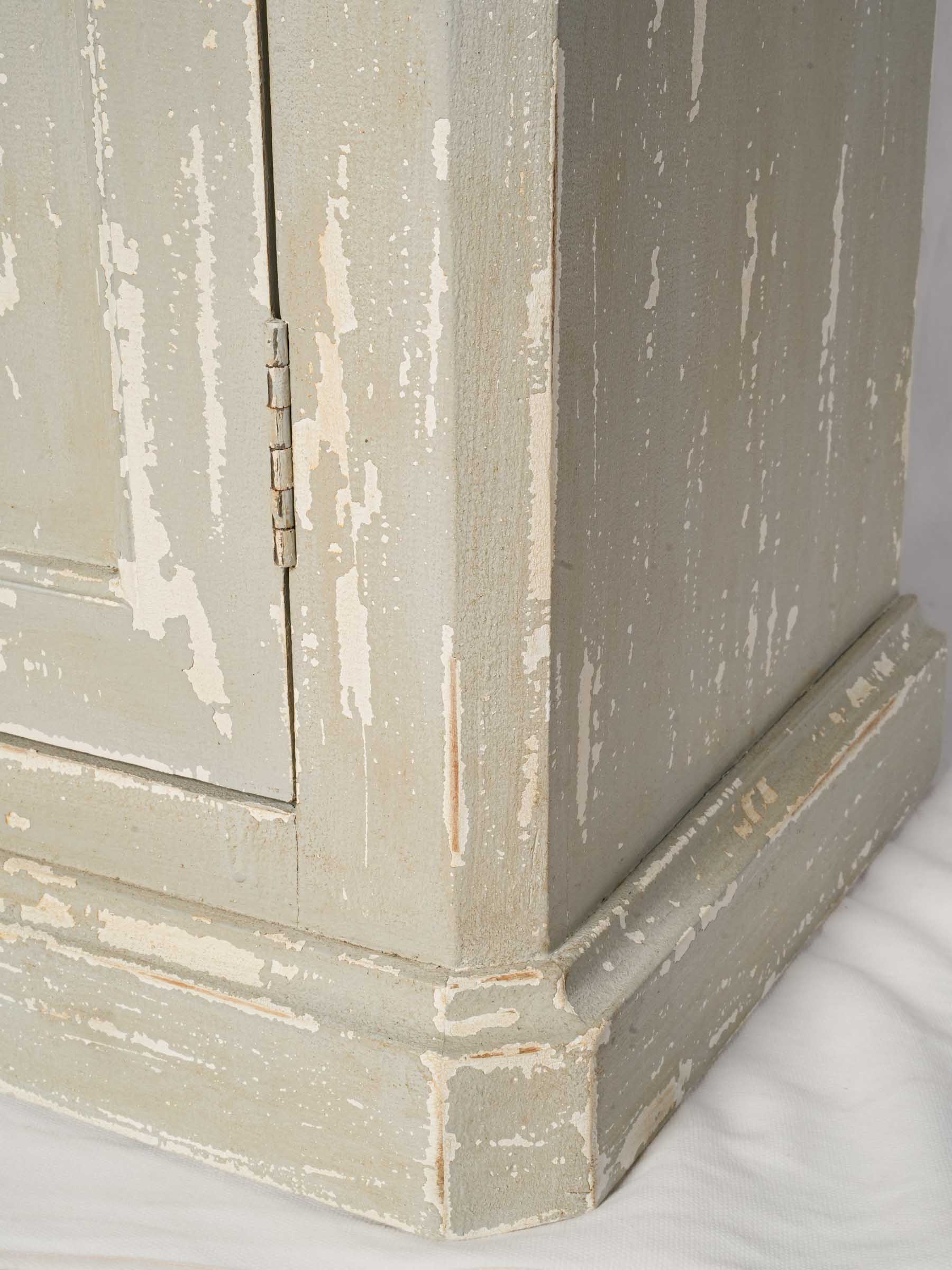 French Narrow Painted Two-Part Display Cabinet w/ Arched Glazed Door, Circa 1900 - 85"