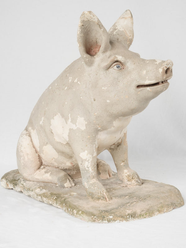 Antique French plaster pig sculpture