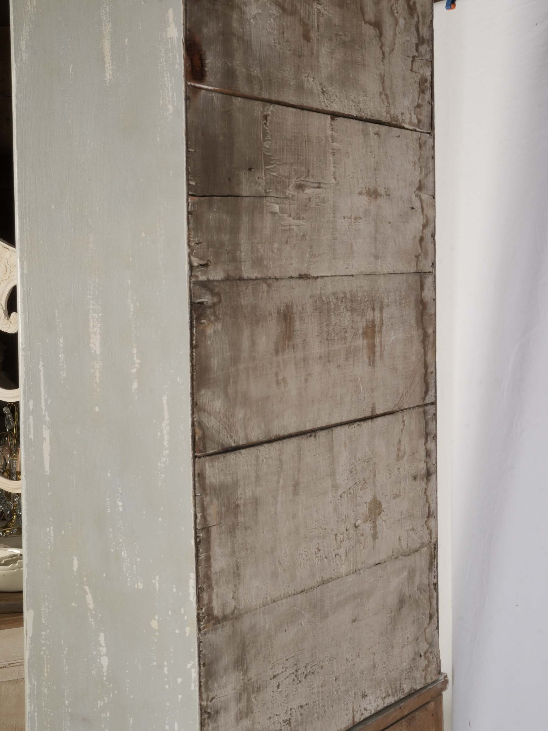 French Narrow Painted Two-Part Display Cabinet w/ Arched Glazed Door, Circa 1900 - 85"