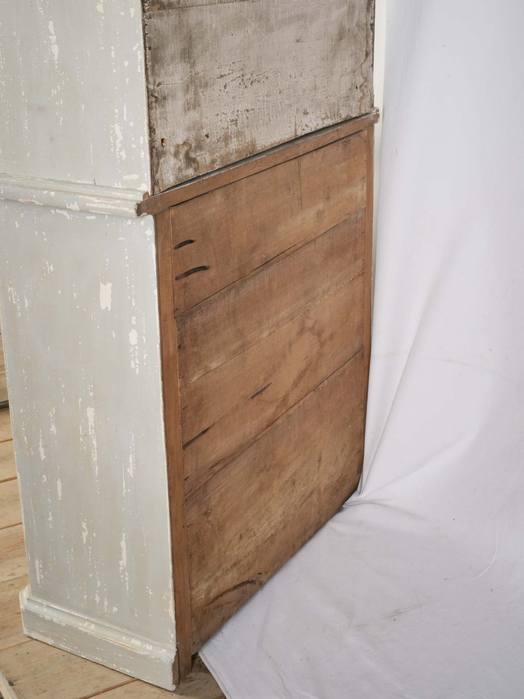 French Narrow Painted Two-Part Display Cabinet w/ Arched Glazed Door, Circa 1900 - 85"