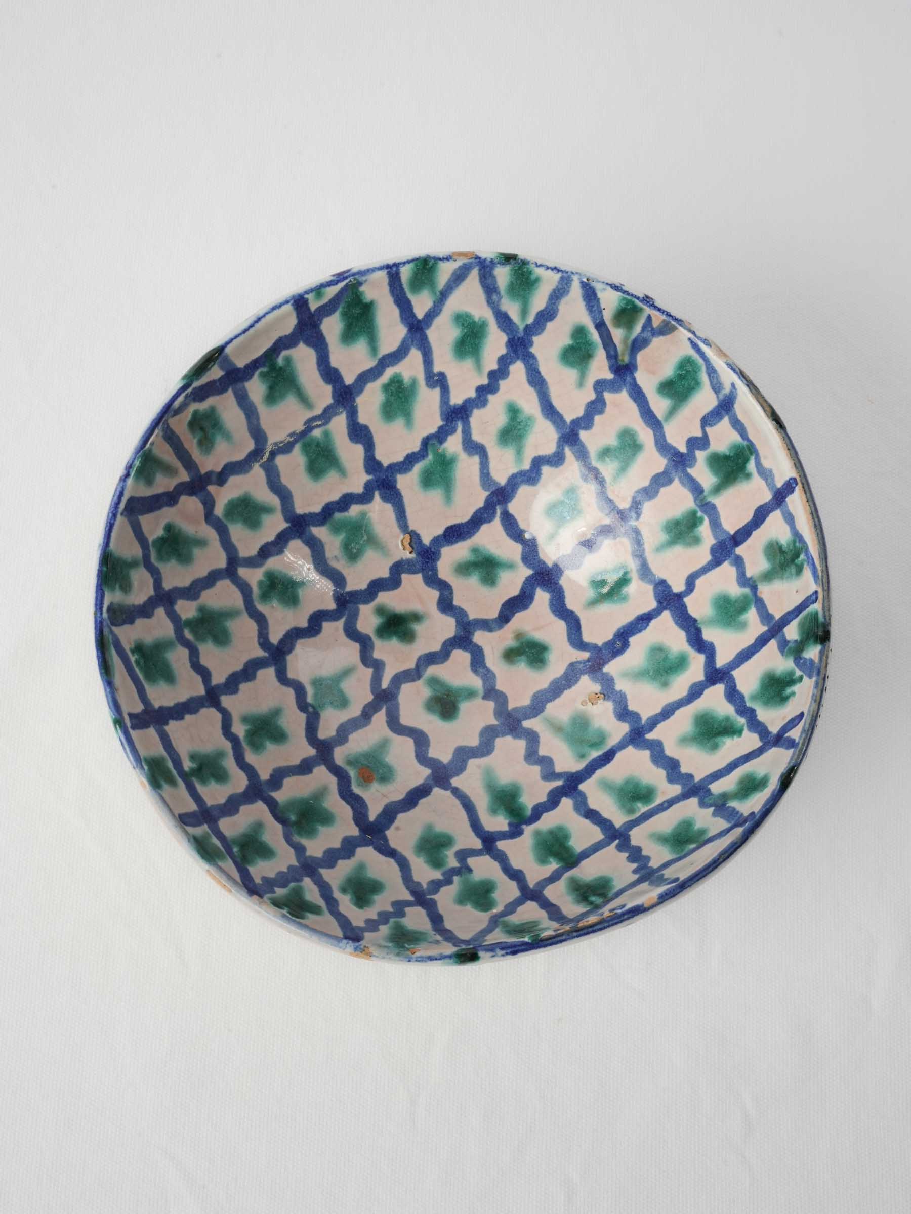 Handcrafted Spanish folk ceramic bowl  