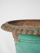 Classic French-style green planter urn