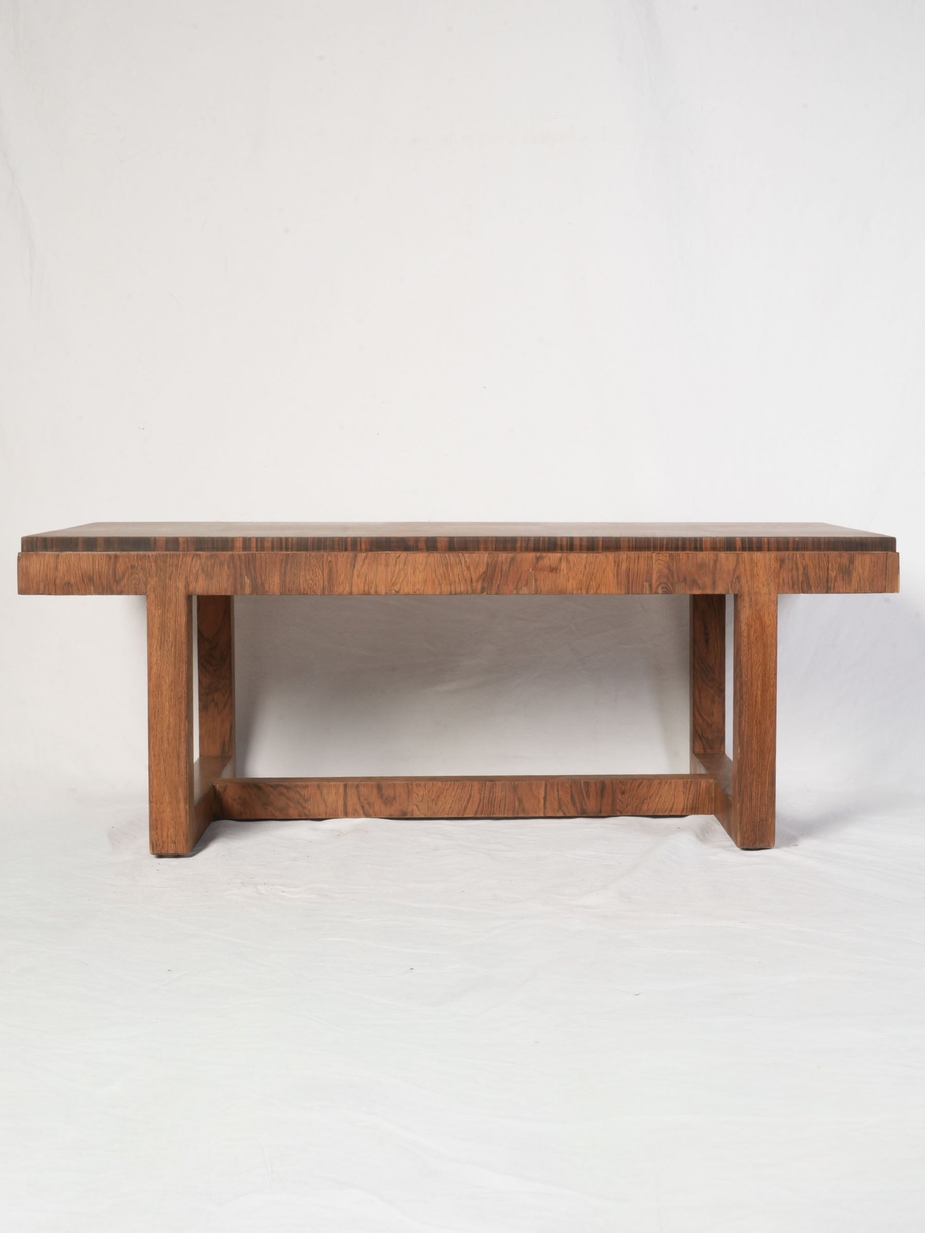 1970s Rosewood Veneer Coffee Table w/ Parquetry Top - 42¼"