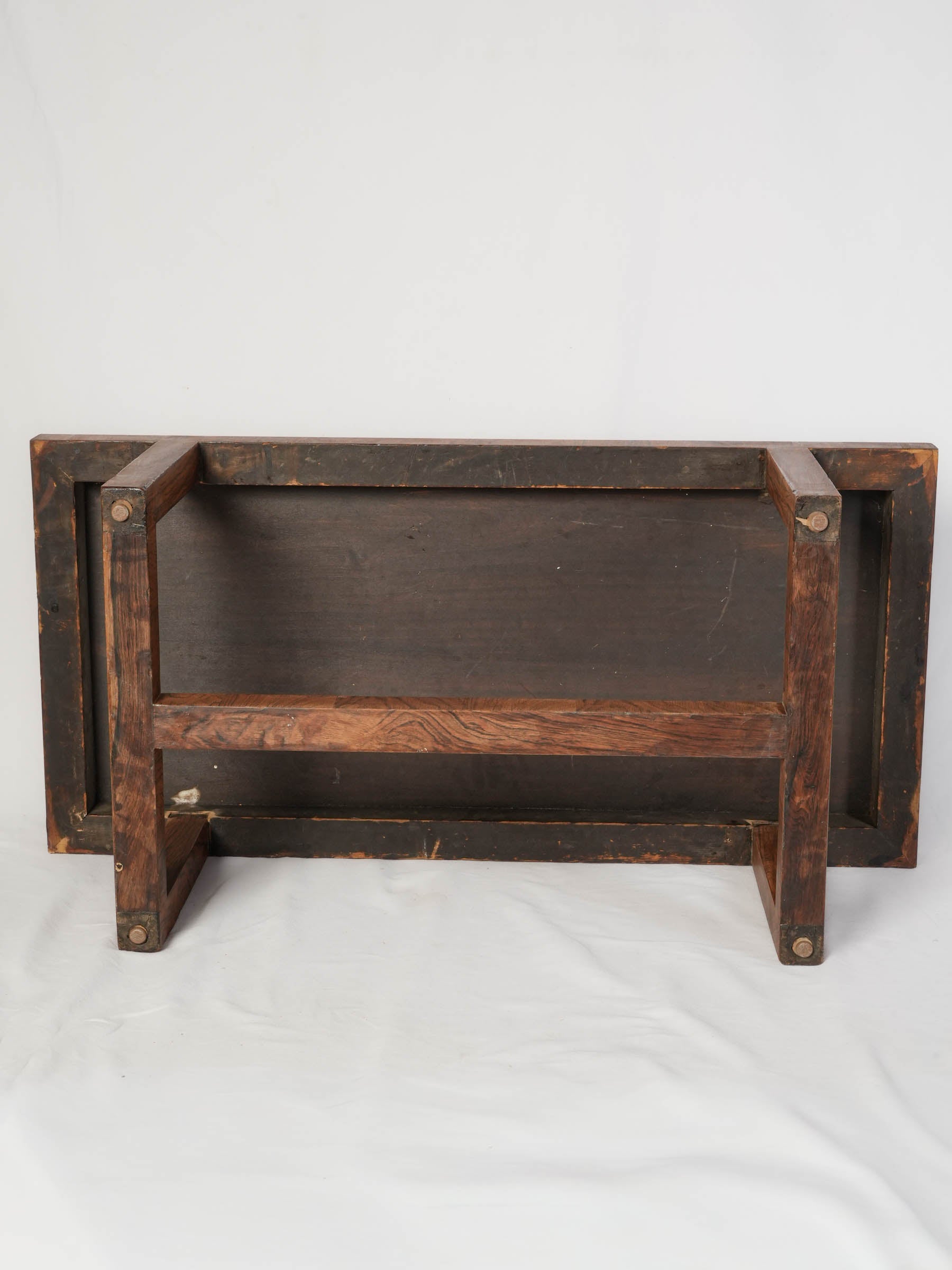 1970s Rosewood Veneer Coffee Table w/ Parquetry Top - 42¼"