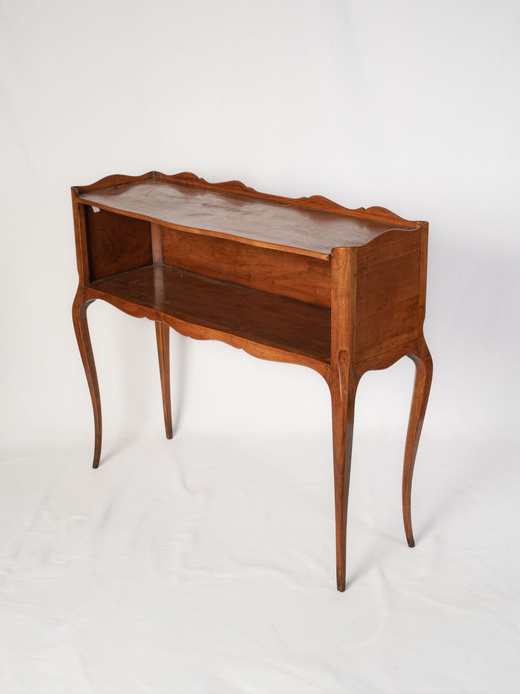 French Louis XV Style Cherrywood Console Bookcase, Mid-20th Century - 32¾" x  38½"