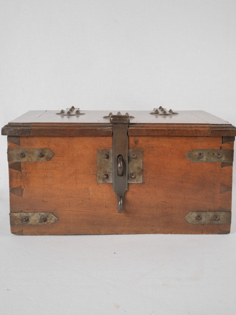 Historical dovetailed walnut secure chest