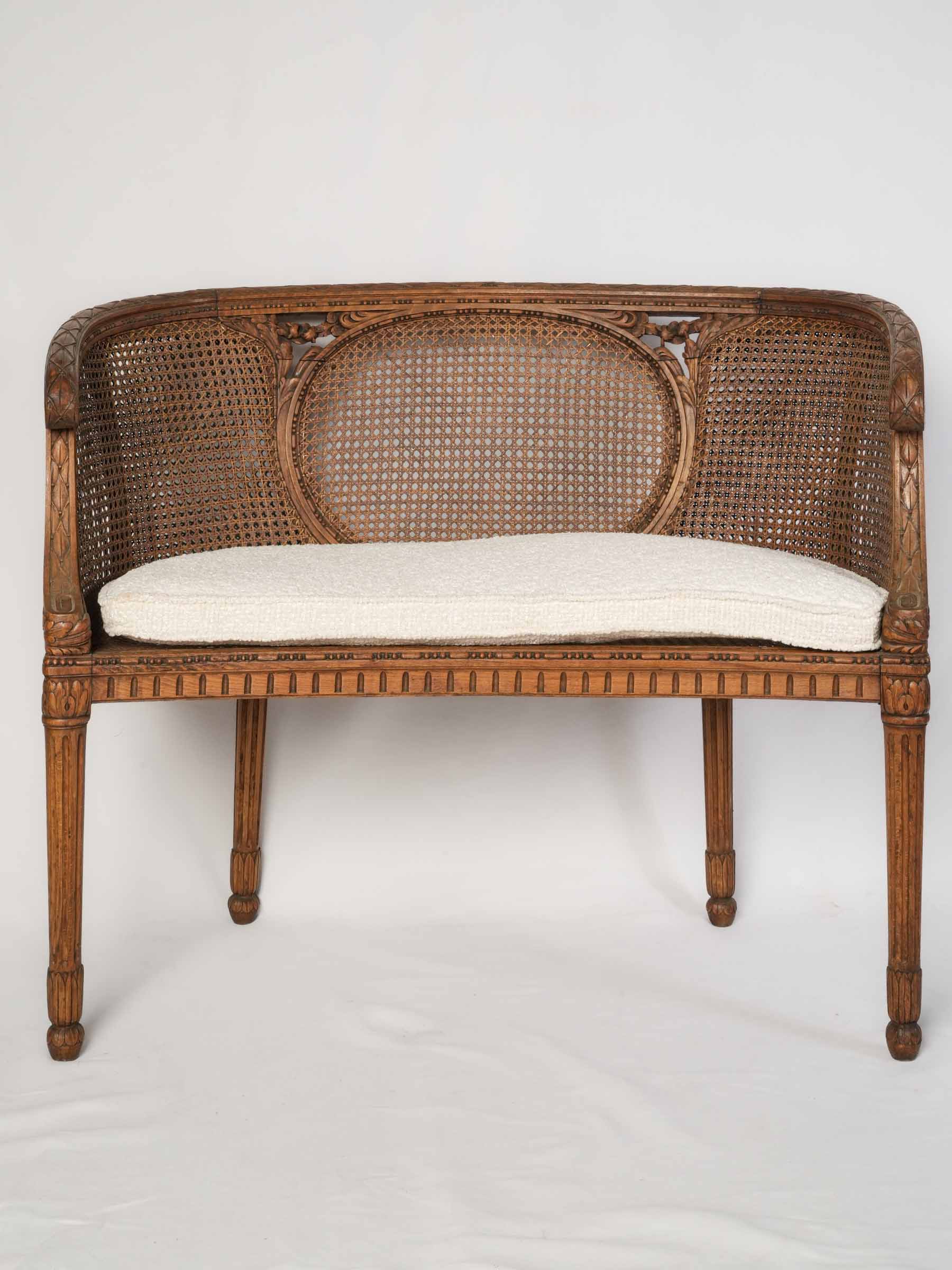 Early 20th Century Louis XVI Revival Caned Banquette- 30" x 34¼"