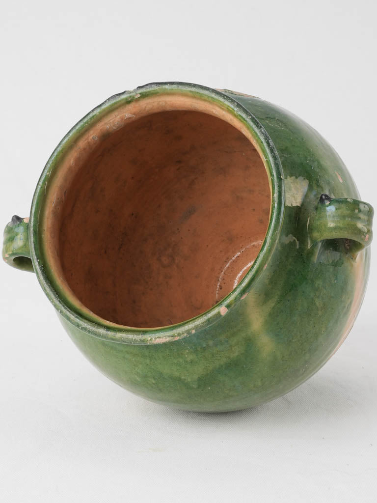Distinctive yellow-green French antique pot