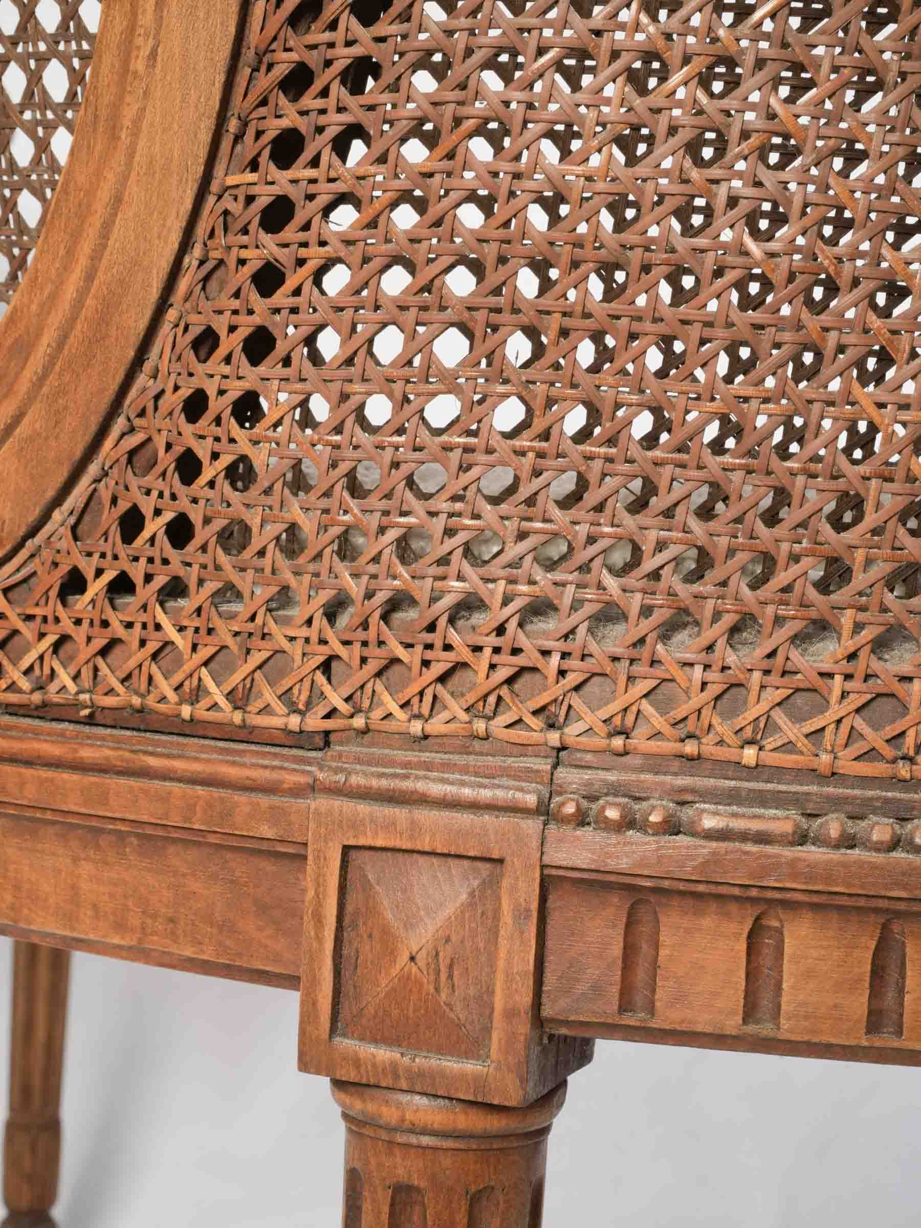 Early 20th Century Louis XVI Revival Caned Banquette- 30" x 34¼"