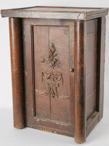 Antique stucco-molded cabinet pedestal