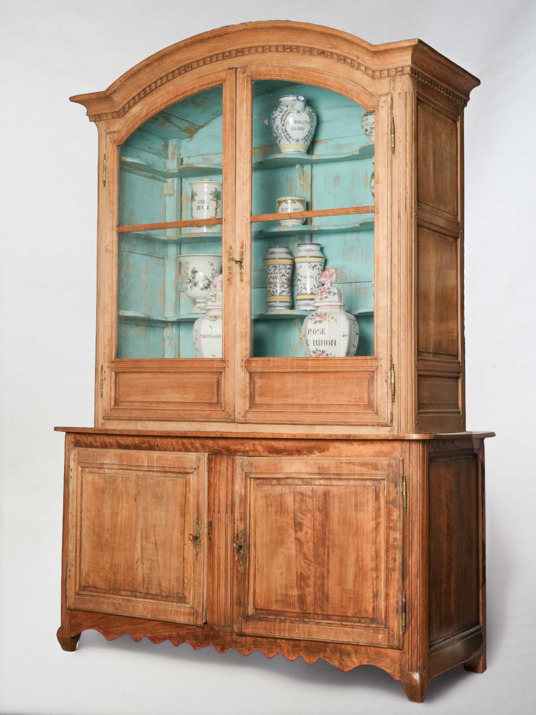 Late 19th-Century French Two-Part Glazed Display Cabinet - 89½"