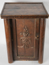 Handcrafted stucco ornate cabinet pedestal