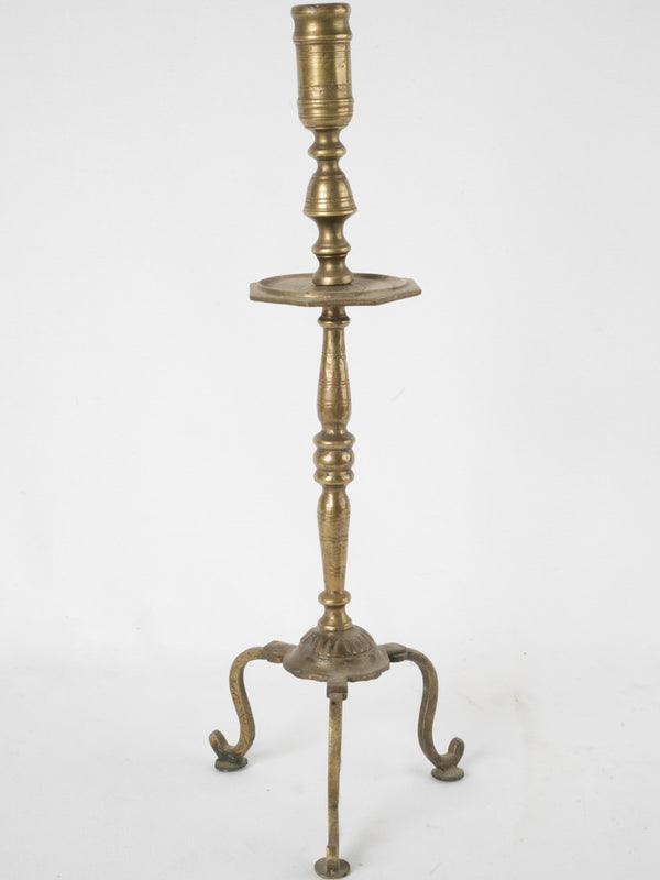 Vintage bronze cabriole-legged candlestick charm