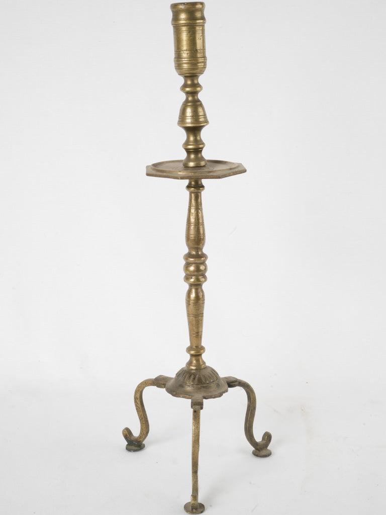 Vintage bronze cabriole-legged candlestick charm