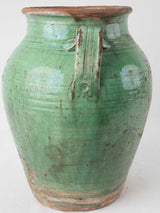 Antique Tournac pot w/ 2 handles - green 14¼"