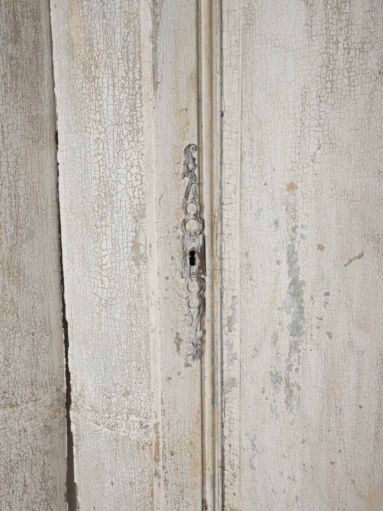 Vintage French white-patina wood panels