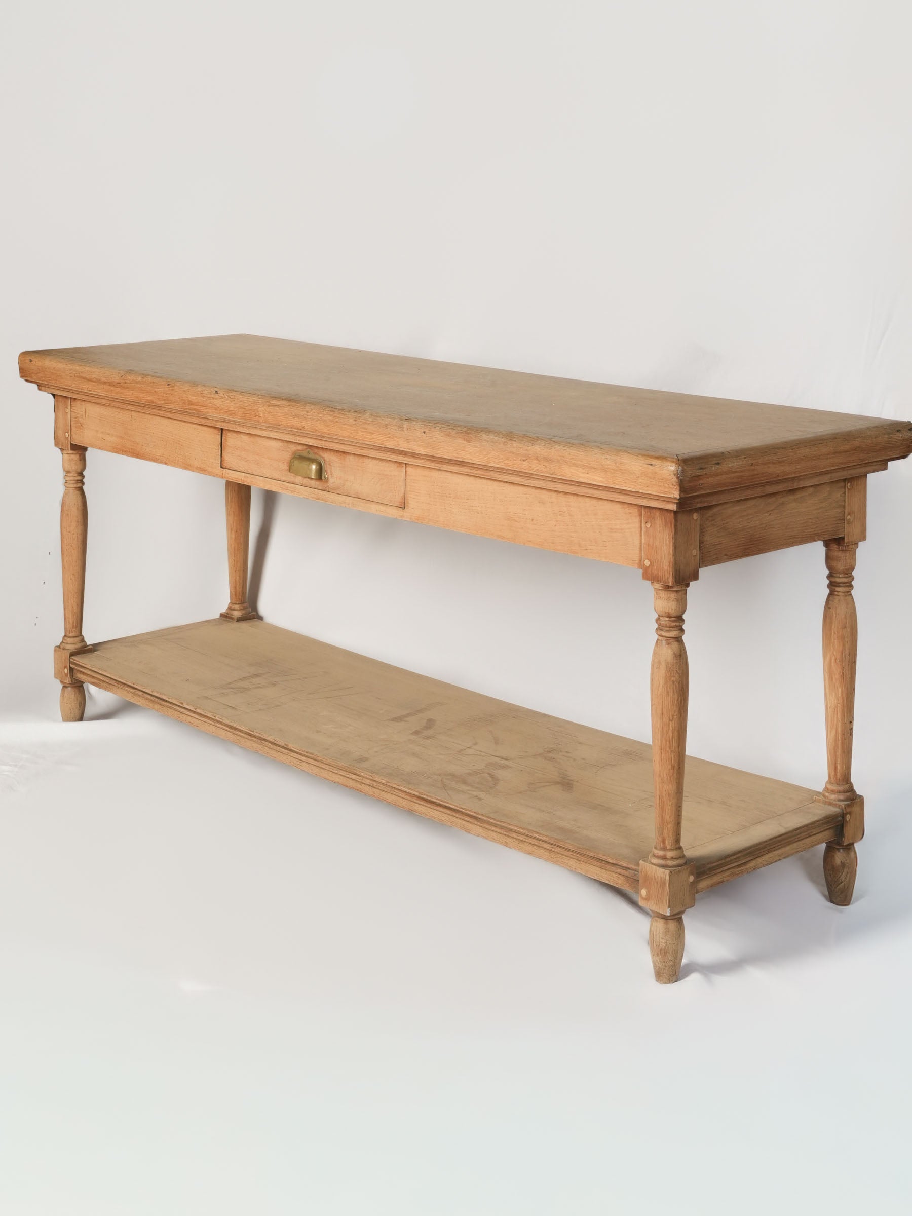 French Draper's Worktable in Oak, Early 20th Century - 69"