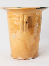 Antique French chamber pot - yellow & green 11½"