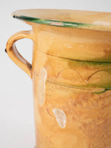 Antique French chamber pot - yellow & green 11½"