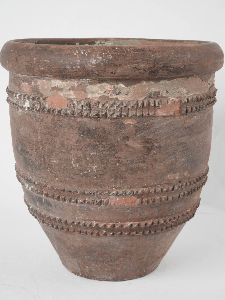 19th-century Spanish artisan sandstone pot