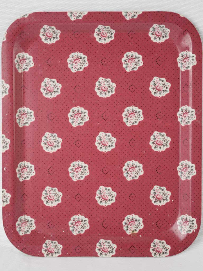 Vintage red mis en place tray