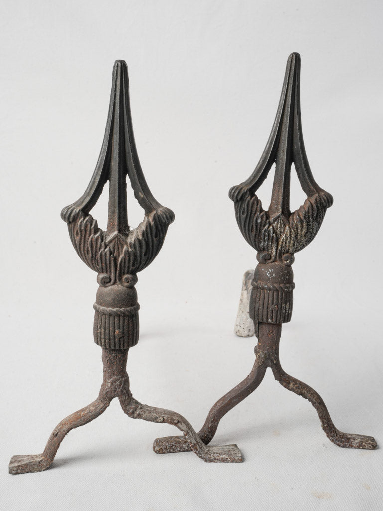 Late 19th-Century Gothic Wrought Iron Andirons