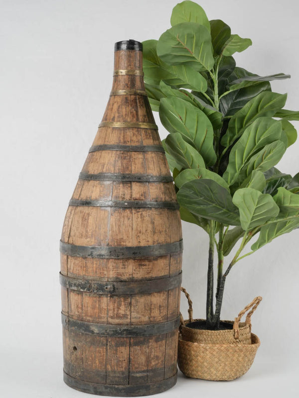 Vintage brass banded wine jug