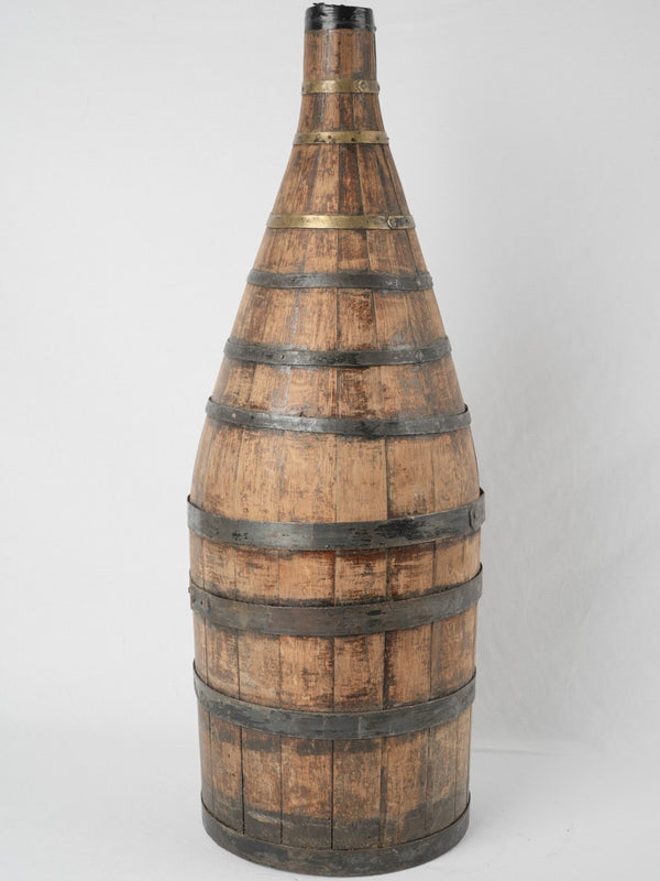 Antique large oak wine bottle