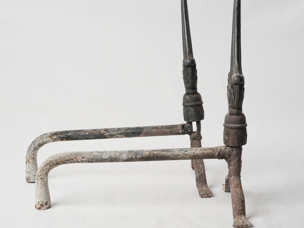 Late 19th-Century Gothic Wrought Iron Andirons