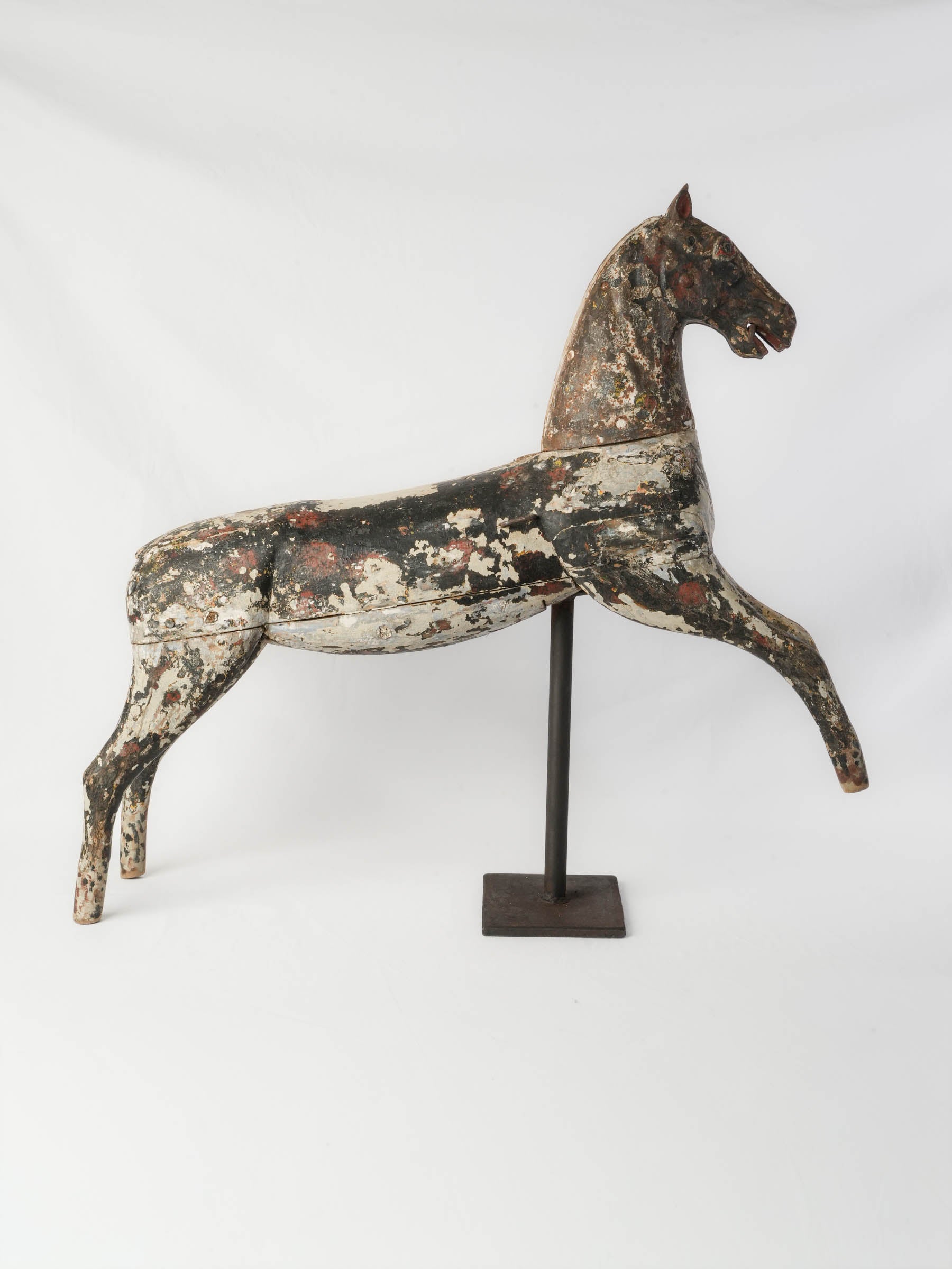 Vintage prancing carousel horse figure  