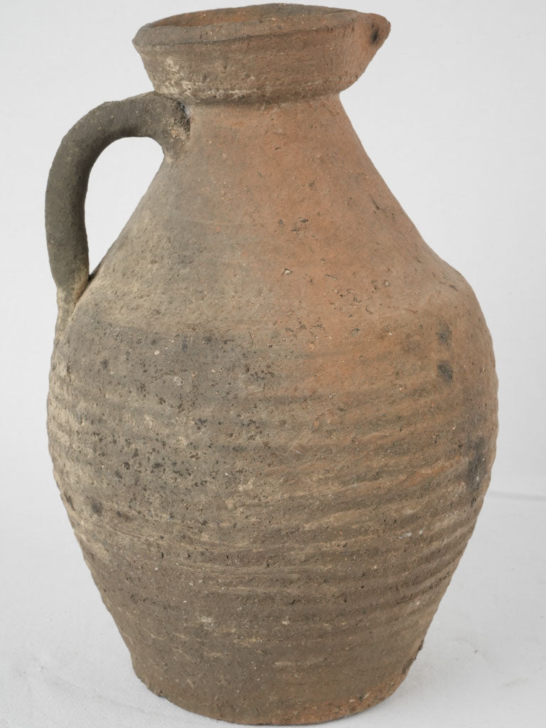 Vintage French ceramic ribbed pitcher