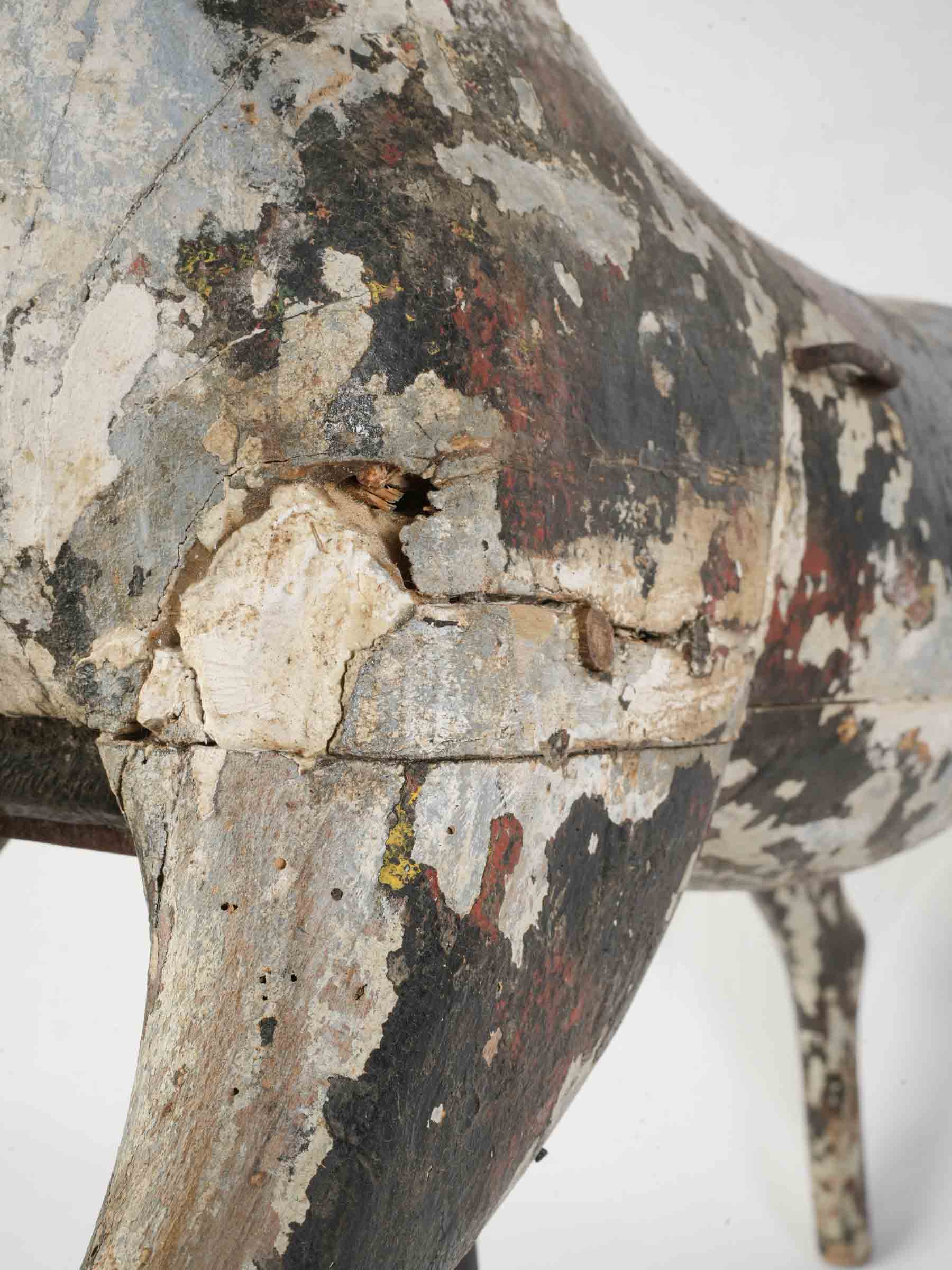 Chalky white carousel horse décor  