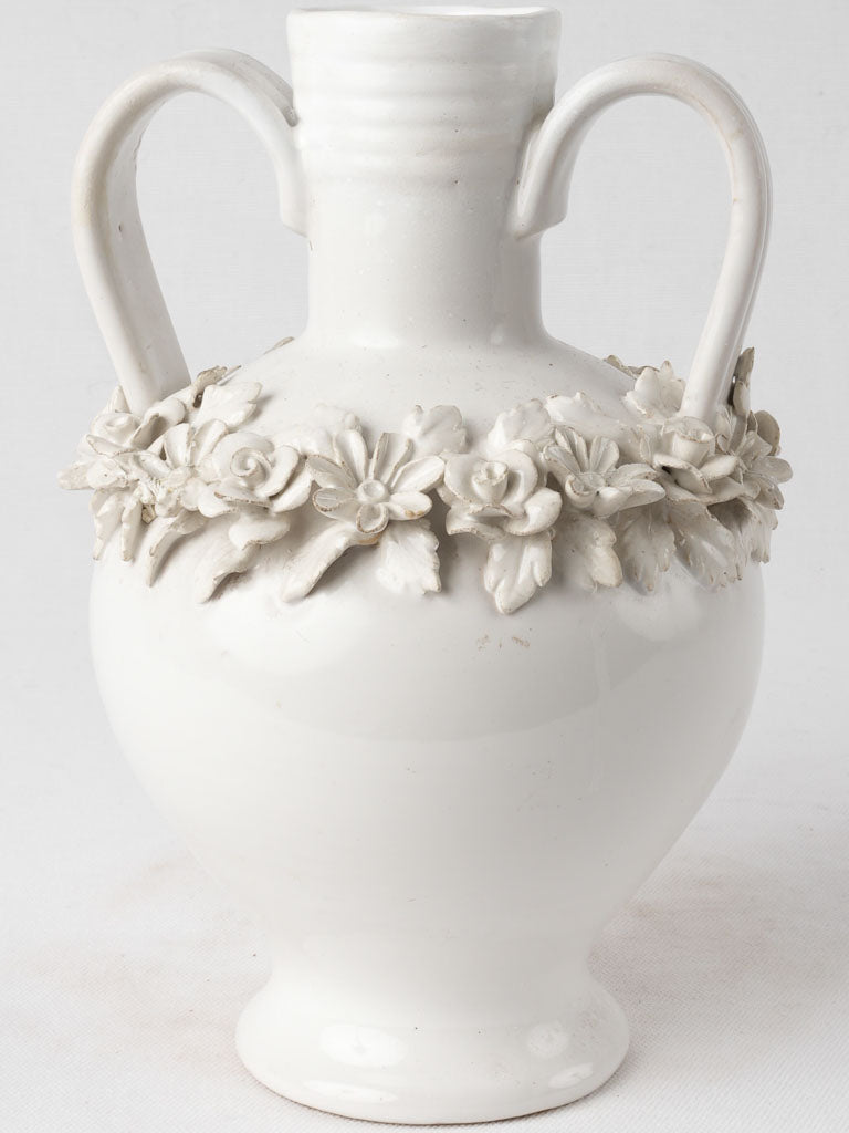 Pretty vase w/ floral decoration - Emile Tessier 9¾"
