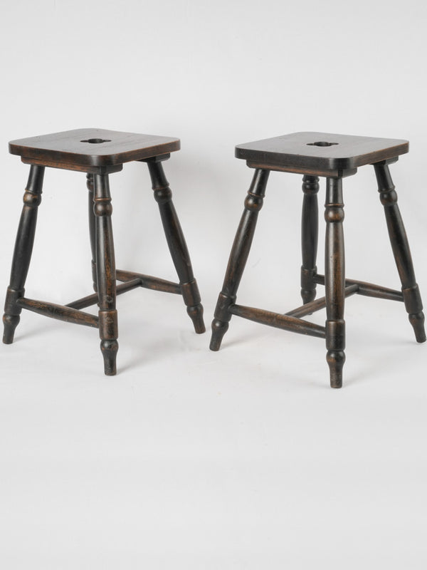 Antique oak French wooden stools