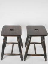 Classic clover-detail wooden children's stools