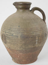 Vintage dark green European ceramic jug