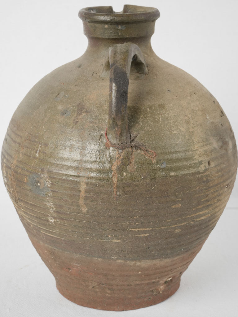 Half-glazed 19th-century French terracotta vase