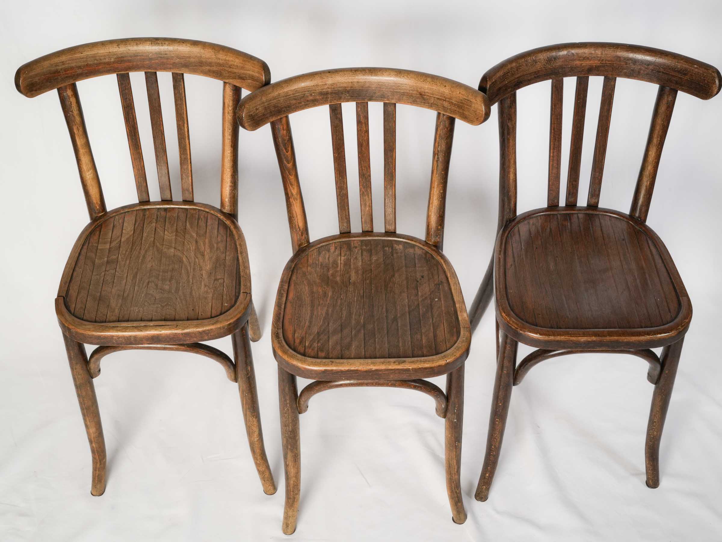 Set of Twelve French Bentwood Café Chairs, Early 20th Century