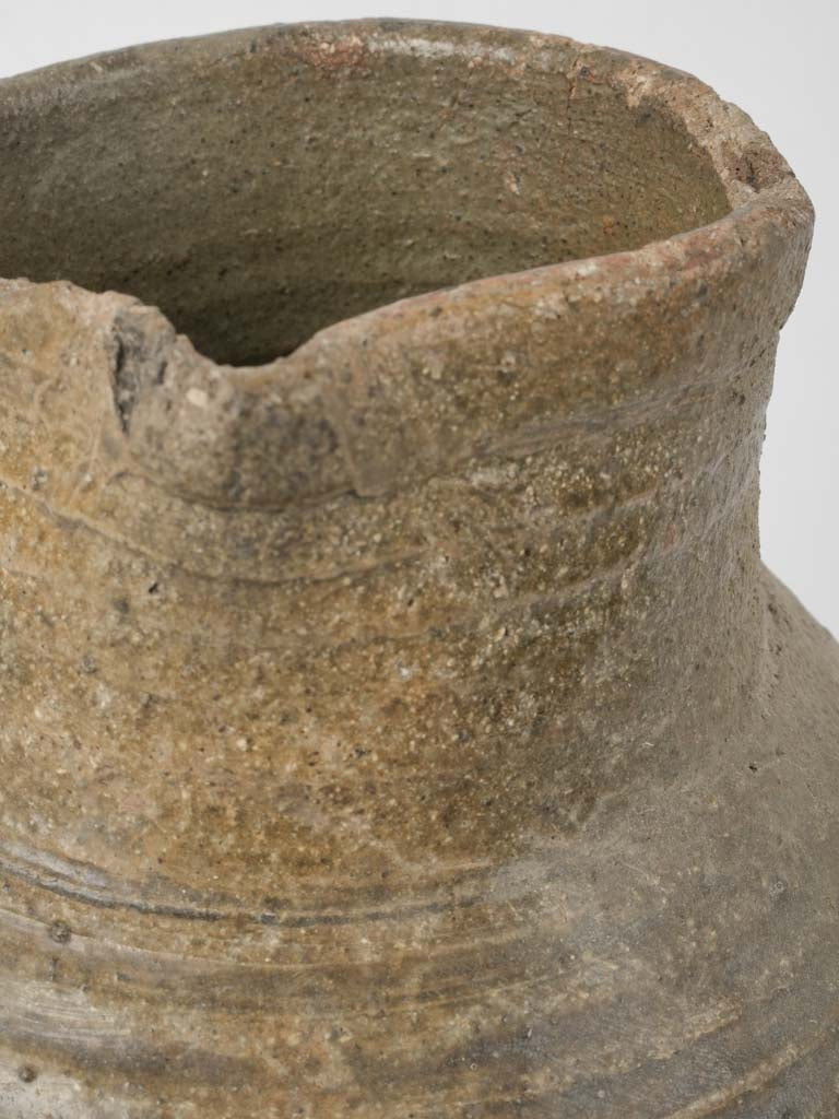 19th-century ribbed terracotta vase