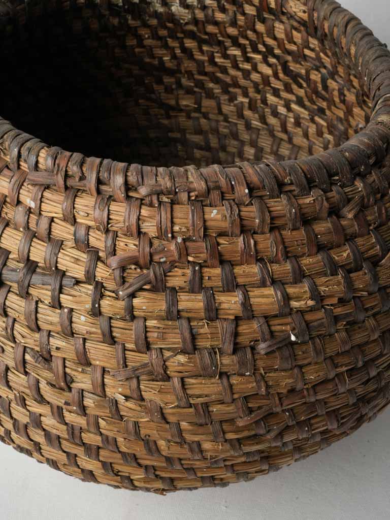 Folk art woven basket  
