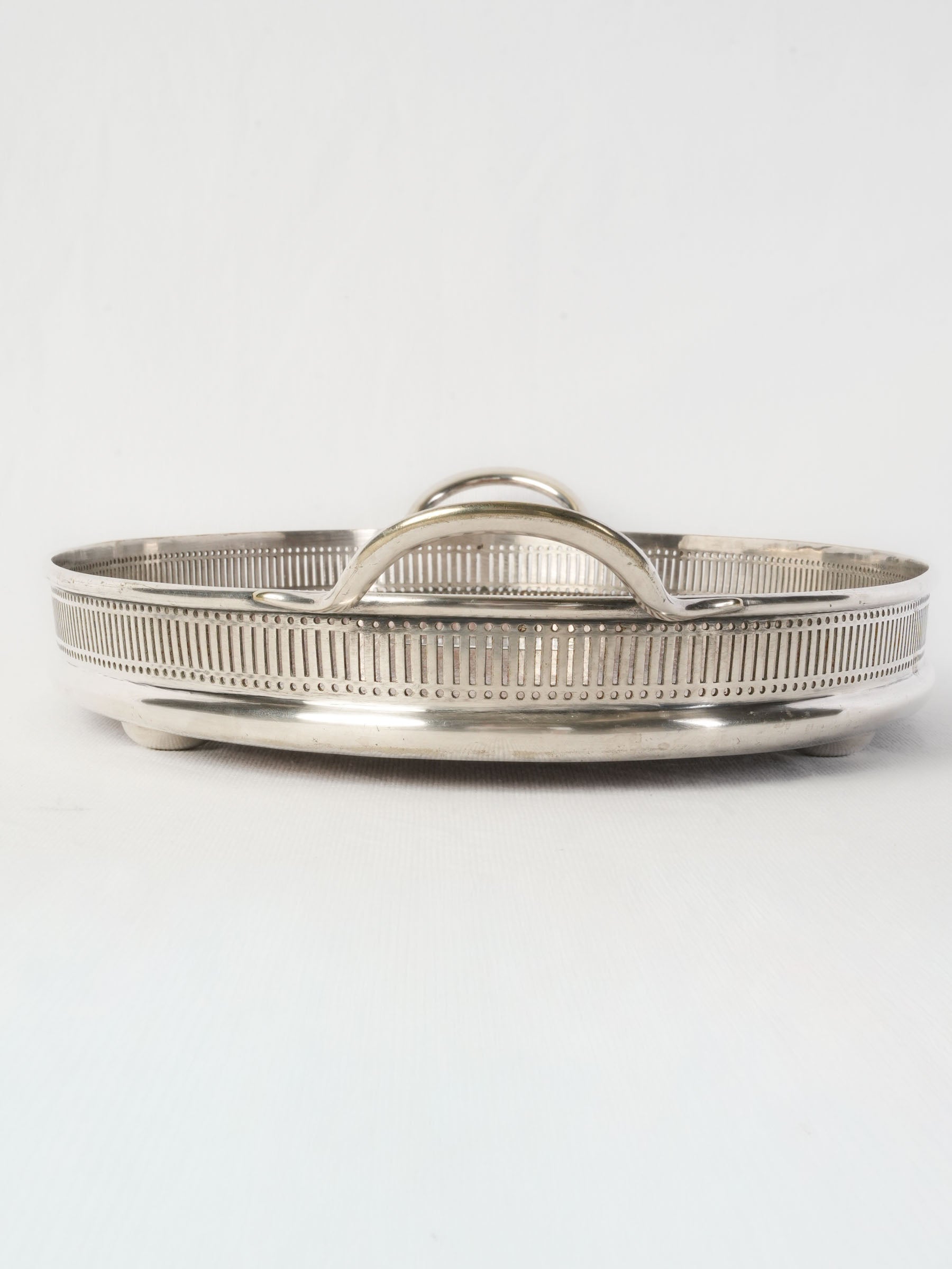 Sophisticated pierced gallery sides tray  