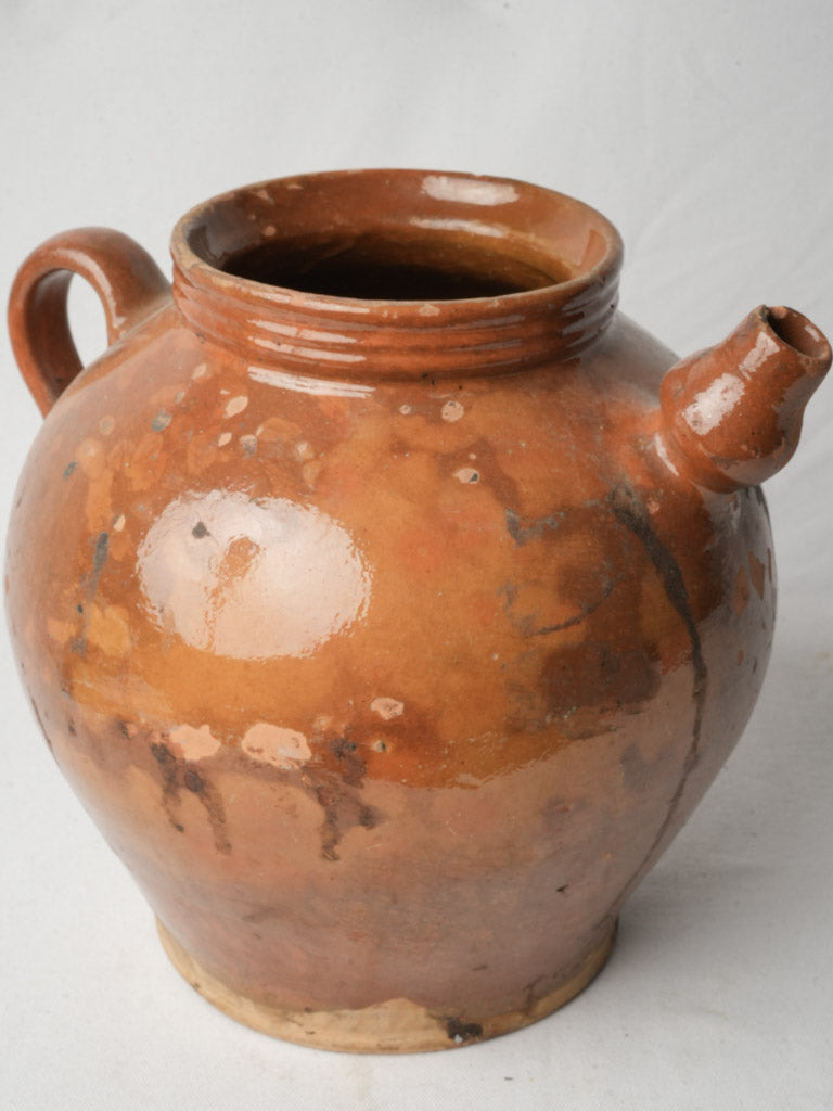 Rustic mottled terra-cotta pitcher  