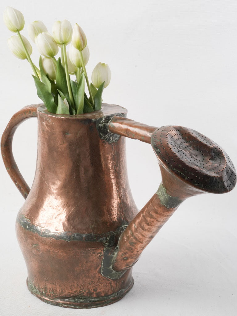 Striking Late 18th Century Hand-forged Copper Watering Can - 13½"